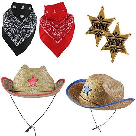 Photo 1 of Funny Party Hats Sheriff Costume - Cowboy Hat with Cowboy Accessories - Western Sheriff Set
