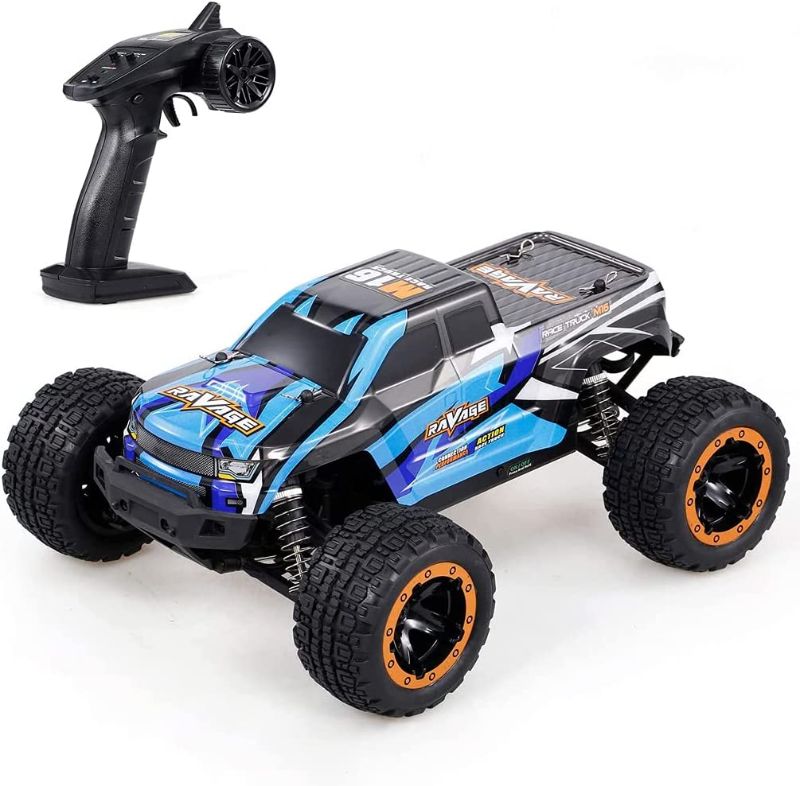 Photo 1 of GoolRC RC Car, 1/16 Scale 4WD 30km/h High Speed RC Car, 2.4Ghz Remote Control Off Road Monster Truck Electric Vehicle Toy for Adult Kids (Blue)
