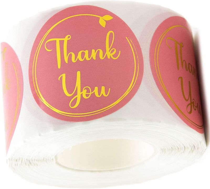 Photo 1 of ABenkle 500 Pcs 1.5" Thank You Stickers Roll for Supporting My Small Business Stickers, Waterproof Thank You Labels for Easter Greeting Cards, Flower Bouquets, Gift Wraps, Tags, Mailers Bag
