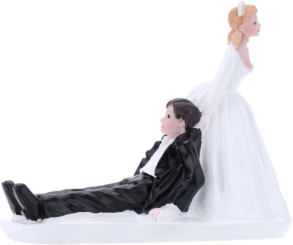 Photo 1 of Anself Synthetic Resin Bride & Groom Wedding Cake Topper Romantic Wedding Party Decoration Adorable Figurine Craft Gift
