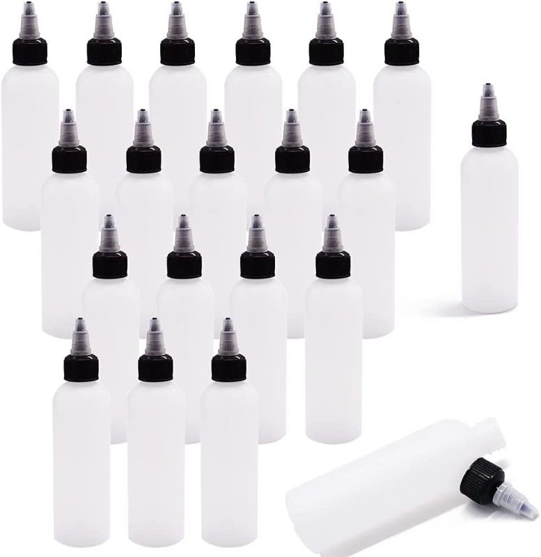 Photo 1 of 20 Pack 4oz Boston Squeeze Bottles,Clear Dispensing Bottles with Twist Top Cap,Plastic Squeeze Bottles for Crafts,Kitchen,Household
