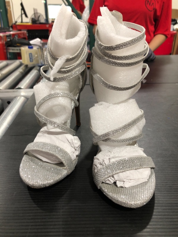 Photo 1 of Silver Sparkle Heels. Size 6.5