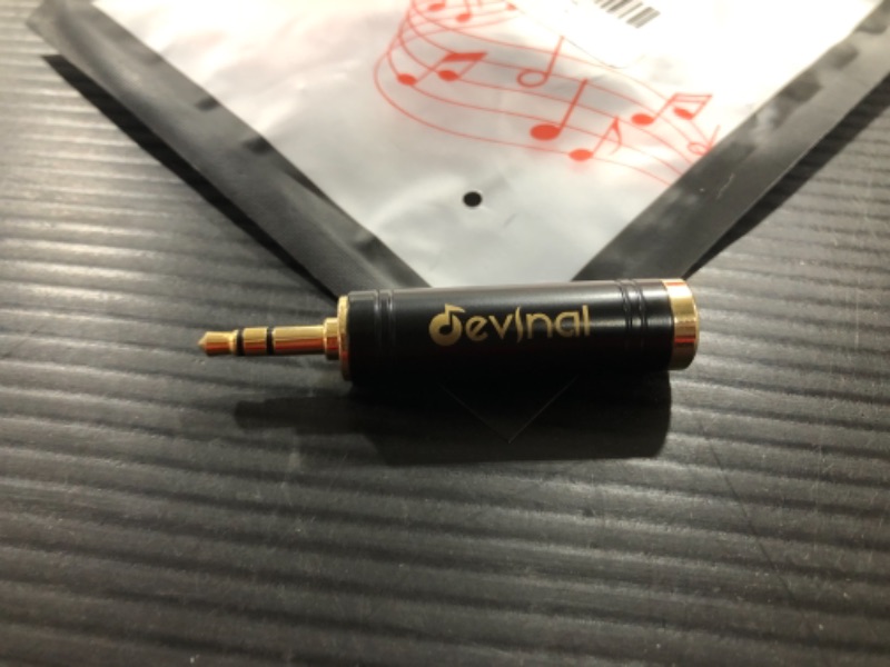 Photo 1 of 1/4" to 1/8 Headphone Pure Copper Adapter, Quarter inch to 3.5mm Stereo Converter, 6.35mm Jack to 3.5mm Plug Earphone Amp Adapter, TRS to Mini Jack Gold Plated One Pack by Devinal
