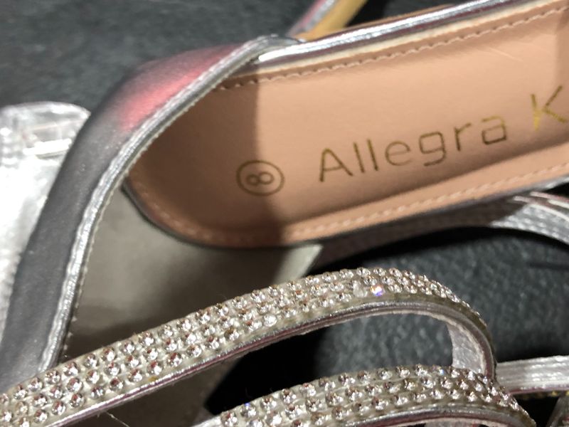 Photo 3 of Allegra K Divine Double Strap Sandals Silver Metallic Size 8 (Packaging damaged but item inside are good condition)