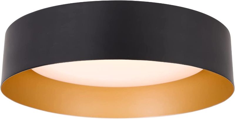 Photo 1 of Bargeni Flush Mount Ceiling Light,12.5 inch LED Ceiling Light Fixture,Matte Black with Gold Inside,3000K/Warm White/18W(100w Equiv.),Dimmable Outdoor Lighting Fixtures Ceiling for Bedroom and Hallway
