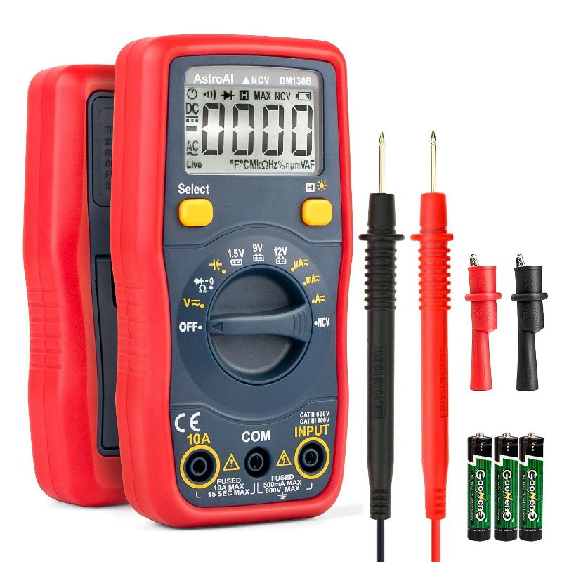 Photo 1 of AstroAI Digital Multimeter, Voltmeter 1.5v/9v/12v Battery Voltage Tester Auto-Ranging/Ohmmeter/DMM with Non-Contact Voltage Function, Accurately Measures Voltage Current Amp Resistance Capacitance
