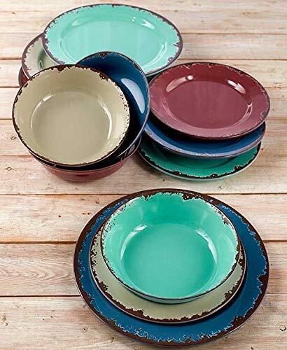 Photo 1 of 12-Pc. Rustic Melamine Dinnerware Set NEW
