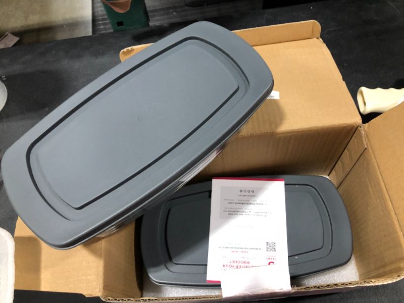 Photo 2 of 4-Piece Glass Container Set for Food Storage; 2 Tempered Glass Loaf Pans with Airtight Lids, BPA-Free; Lunch Pans Great For Meat, Bread, Pasta and More. 2 Qts.
