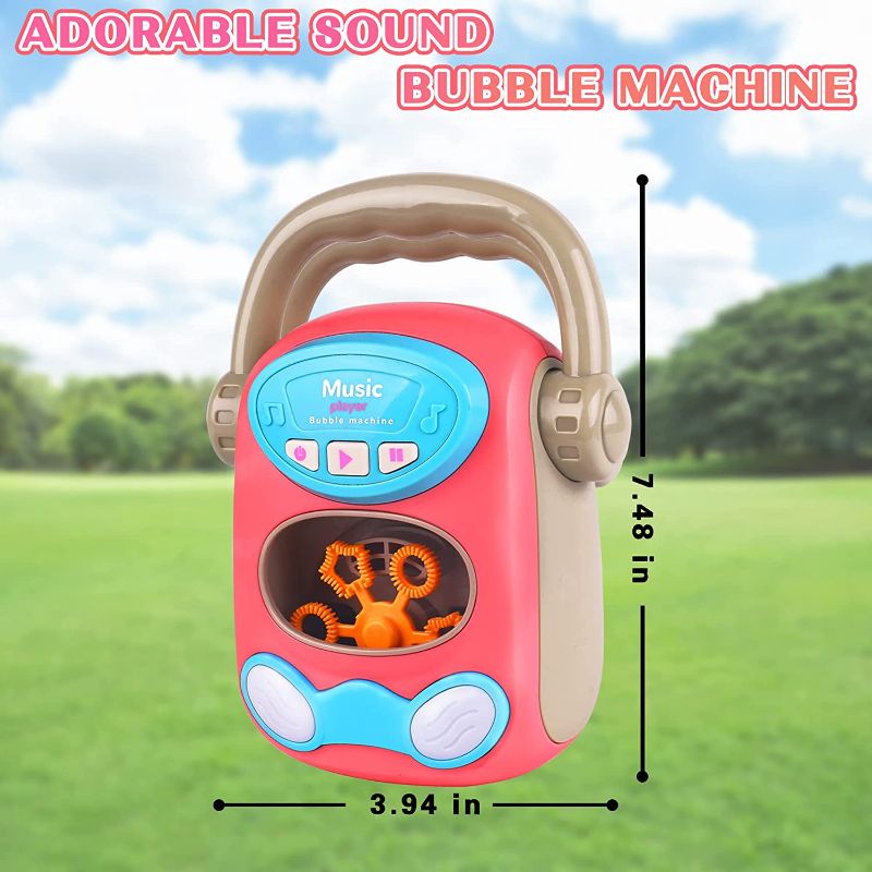 Photo 2 of Bubble Machine for Kids, Bubble Blower Maker with Solutions Party Favors Gifts for Toddlers Boys Girls Baby, Bubbles Toys for Outdoor Birthday Wedding Parties
