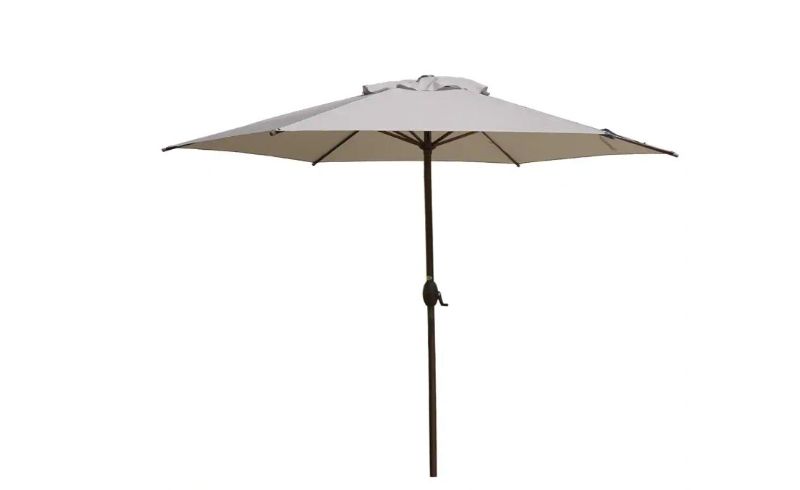 Photo 1 of Abba Patio 9 Ft. Market Outdoor Patio Umbrella with Push Button Tilt and Crank in Beige