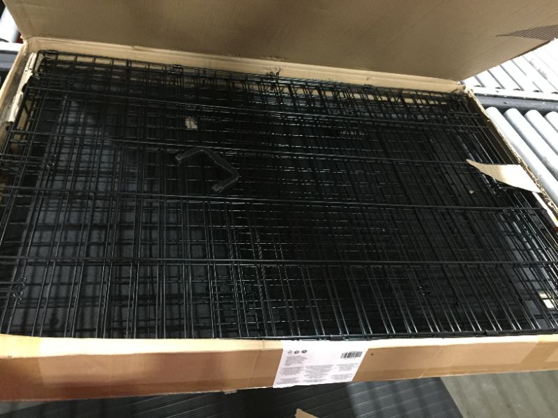 Photo 1 of Amazon Basics Foldable Metal Wire Dog Crate with Tray, Single Door, 42 Inch