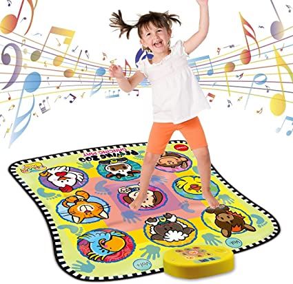 Photo 1 of Dance Mat for Kids Animals Educational Musical Mat Dancing Challenge Playmat Gift Toys for Boys Girls with LED Lights, Adjustable Volume, Built-in Music, 3 Difficulty Levels (36.6"x35")
