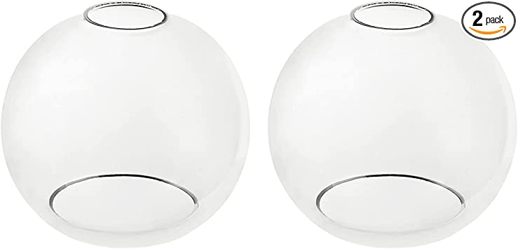 Photo 1 of 2 Pack Clear Glass Globe Lamp Shades Replacement Lampshade for Light Fixture Ceiling Fan, 1.65 inch Fitter, 5.9 in Diameter, 5.12" Height
