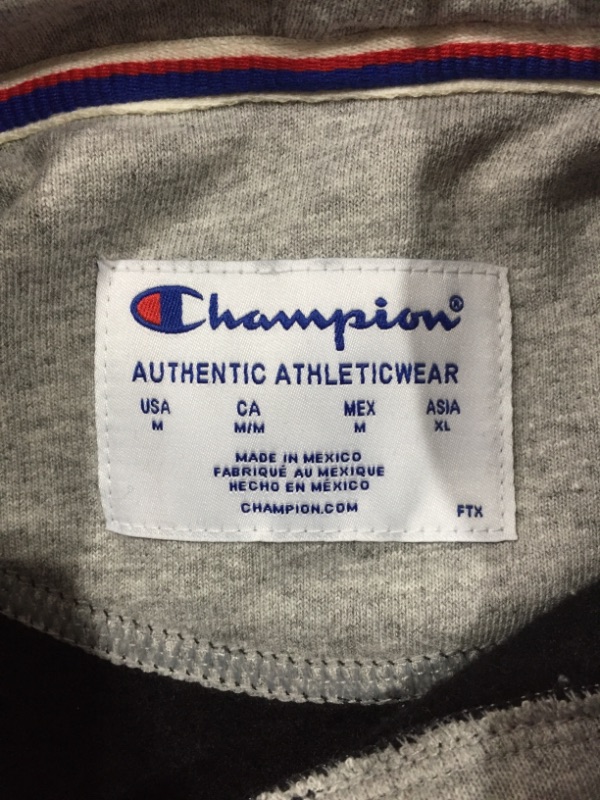 Photo 3 of Champion Powerblend Men's Hoodie, Script Logo - Black, M (GF89H)
