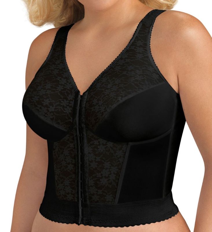 Photo 1 of Exquisite Form Wireless Unlined Longline Full Coverage Bra-5107565, 34B , Black 