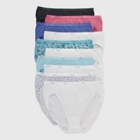 Photo 1 of Hanes Women's 10pk Cotton Hi-Cut Briefs - Colors and Patterns May Vary SIZE 11

