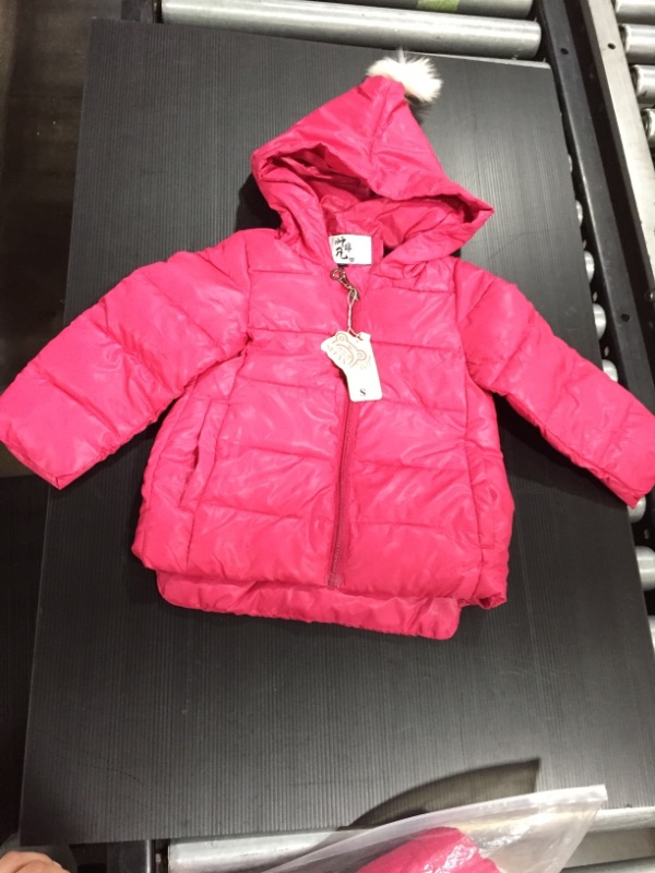 Photo 1 of Girls Pink Puffer Jacket, Small