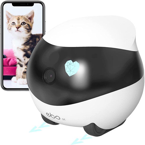 Photo 1 of HAOYUE Home Security Pet Camera, Wireless Pet Camera with Self-Charging, Night Vision, Wheel, Motion Detection Camera for Pet Elderly Baby, 16GB SD Storage APP Remote Control