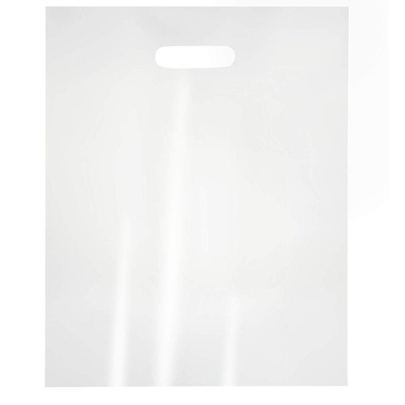 Photo 1 of 100-Pack Clear 12" X 15" Plastic Merchandise Shopping Bags W/ Handle 1-Mil Thick
