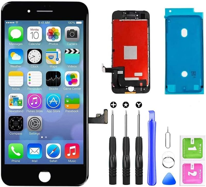 Photo 1 of UNKNOWN IPHONE COMPATIBILITY!!!  QTlier iPhone Screen Replacement,LCD Display and Touch Screen Digitizer Replacement Frame Assembly with Repair Tool Kit(Black, 4.7Inch, for iPhone)