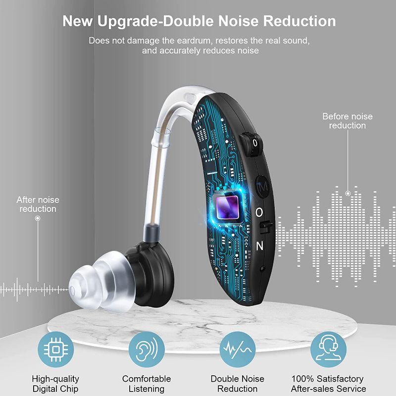 Photo 2 of Hearing Aids, Enjoyee Hearing Aids for Elderly People Rechargeable Hearing Amplifier for Weak Hearing Adults, Digital Ear Hearing Assist Devices with Noise Cancelling and Adjusts The Volume
