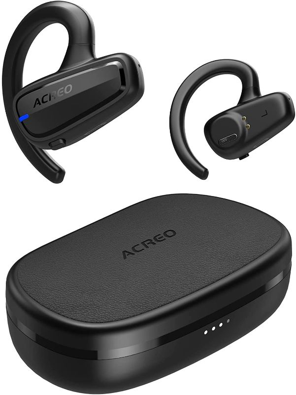Photo 1 of The Next Generation Open Ear Headphones, ACREO OpenBuds?2022 Launched?, True Wireless Earbuds with Earhooks, Bluetooth Workout Headphones, 18 Hours Playtime with Case, IPX7 Waterproof, Black
