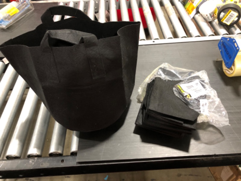 Photo 2 of 247Garden 5-Pack 7-Gallon Aeration Fabric Pot/Plant Grow Bag w/Handles (260 GSM, Black, 12H x 13D)
