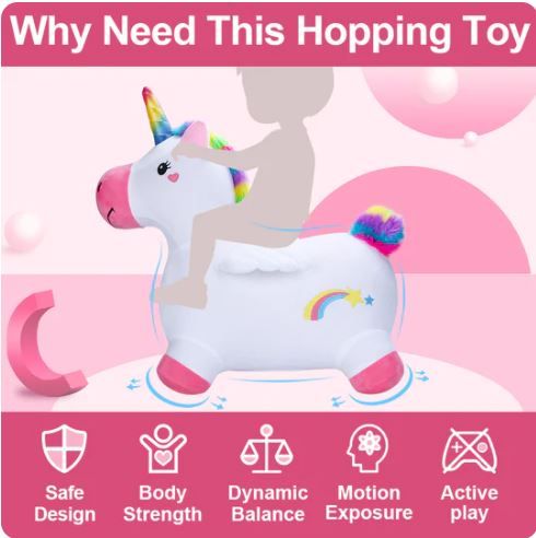 Photo 1 of Unicorn Bouncy Pals Horse Plush Hopping Animal Toys
