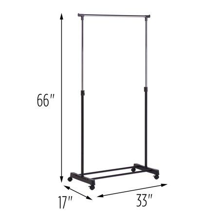 Photo 1 of Chrome & Black Adjustable Garment Rack