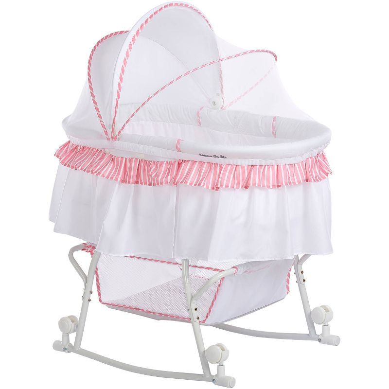 Photo 1 of Dream on Me Lacy Portable 2-in-1 Bassinet/cradle in Pink/white