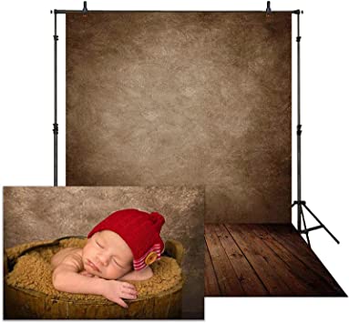 Photo 1 of Allenjoy 5x7ft Soft Fabric Brown Wall with Wooden Floor Photography Backdrop Newborn Baby Photoshoot Abstract Portraits Photo Background Photographer Props ***MISSING PARTSJUST THE WOODEN FLOOR ON PACKAGE***