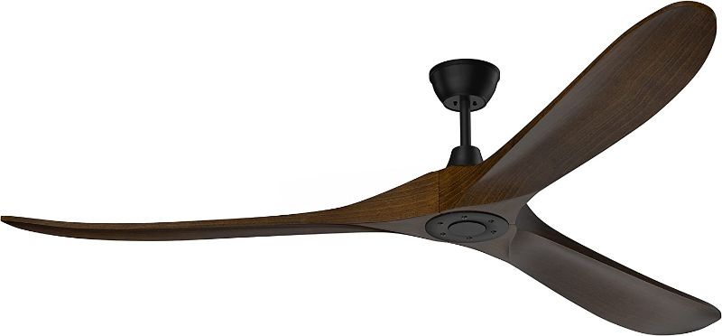 Photo 1 of Ceiling Fan,Obabala 70'' Outdoor Ceiling Fan with Remote Control, 3 Balsa Wood Blades, Brushed Steel Dark Walnut Black.