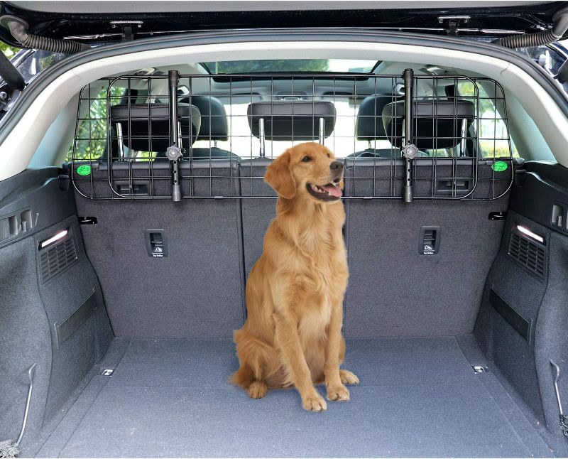 Photo 1 of Amazon Basics Adjustable Dog Car Barrier - 12-Inch, Black