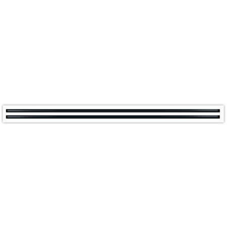 Photo 1 of 24" Linear Slot Diffuser - (2 Slot) Double Slot - White Decorative Air Vent - Modern AC Vent Cover for Ceiling, Walls & Floors - Texas Buildmart