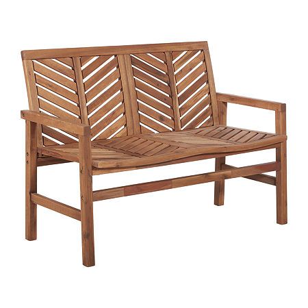 Photo 1 of 48" Outdoor Wood Patio Love Seat in Brown