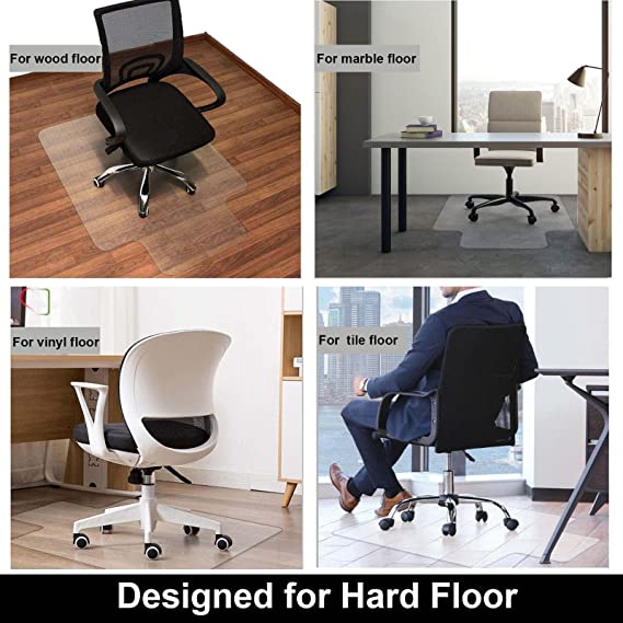 Photo 1 of Office Chair Mat for Hardwood Floors, 36 X 48 in, Heavy Duty Floor Mats for Computer Desk, Easy Glide for Chairs, Flat Without Curling