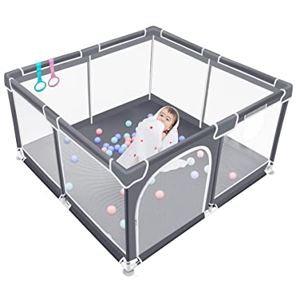 Photo 1 of Baby Playpen , Baby Playard, Playpen for Babies ,Indoor & Outdoor Kids Activity Center with Anti-Slip Base, Sturdy Safety Play Yard with Soft Breathable