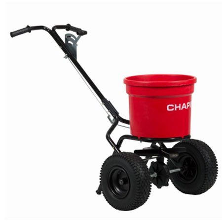 Photo 1 of Chapin International 82050C, 70LB Contractor Turf Spreader, Round Hopper, Red
