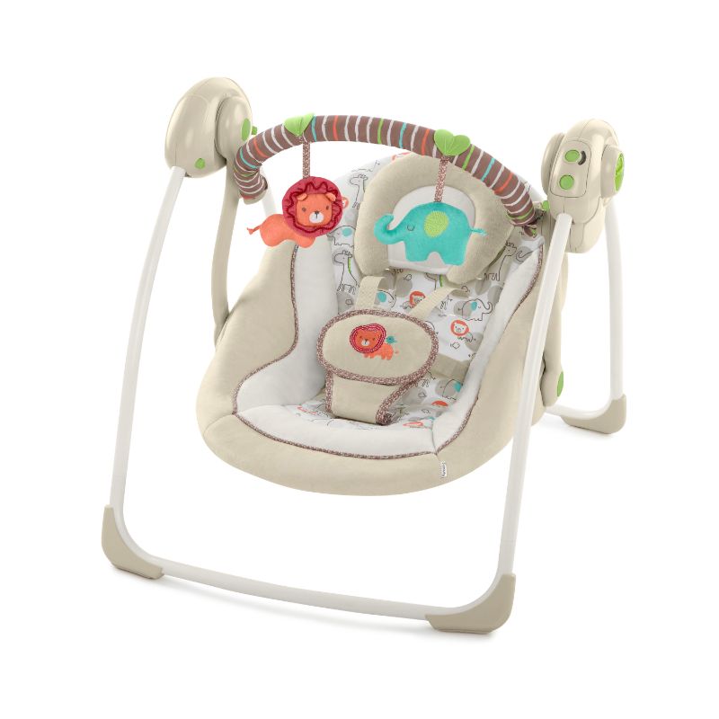 Photo 1 of Ingenuity Soothe 'n Delight 6-Speed Compact Portable Baby Swing with Music and Bar, Folds for Easy Travel - Cozy Kingdom
