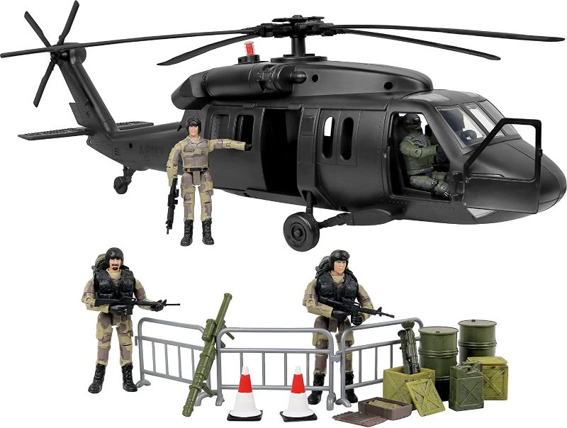 Photo 1 of Click N' Play Toy Helicopter, Army Helicopter Toy, Black Hawk Attack Combat, 30 Piece Play Set Including Military Action Figures
