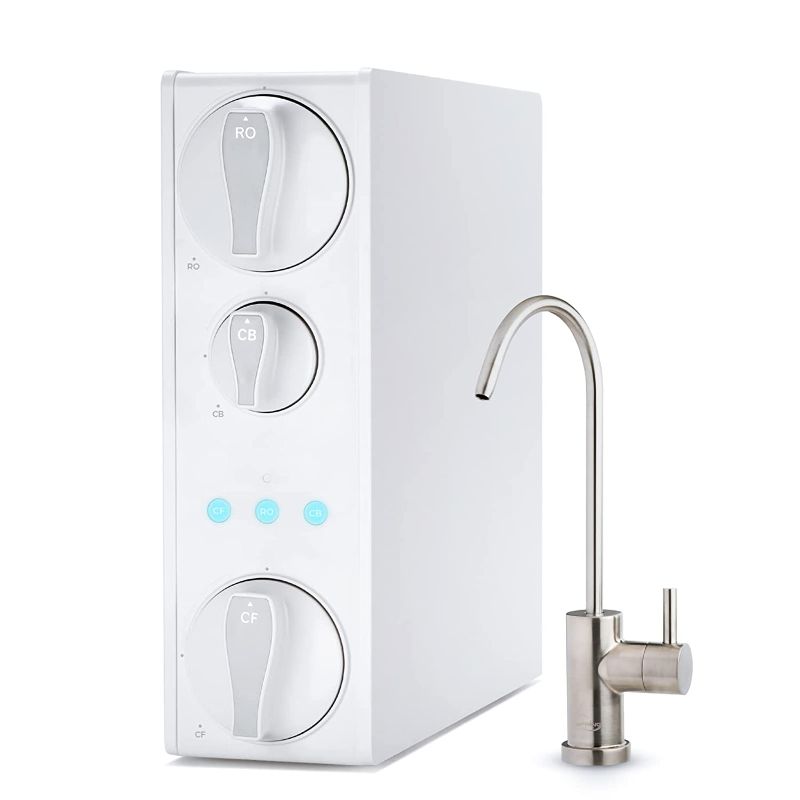 Photo 1 of iSpring RO500-BN Tankless RO Reverse Osmosis Water Filtration System, 500 GPD Fast Flow, Brushed Nickel Faucet
