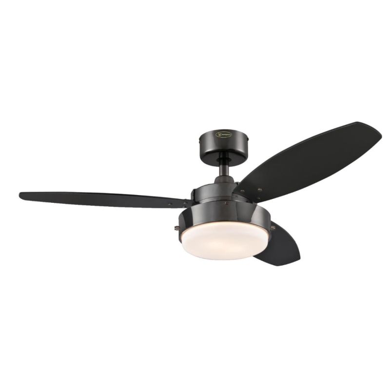 Photo 1 of Alloy 42 in. LED Gun Metal Ceiling Fan with Light Kit
