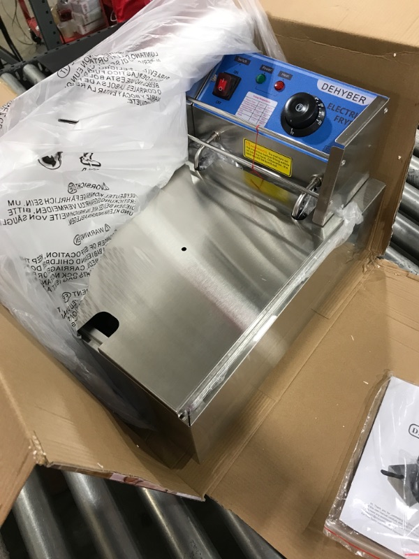 Photo 1 of Dehyber 10.6QT/10L Deep Fryer with 6.3QT Basket,1800W Countertop Electric Deep Fryers with Removable Baskets,Handle and Temperature Limiter for Commercial and Home Use
