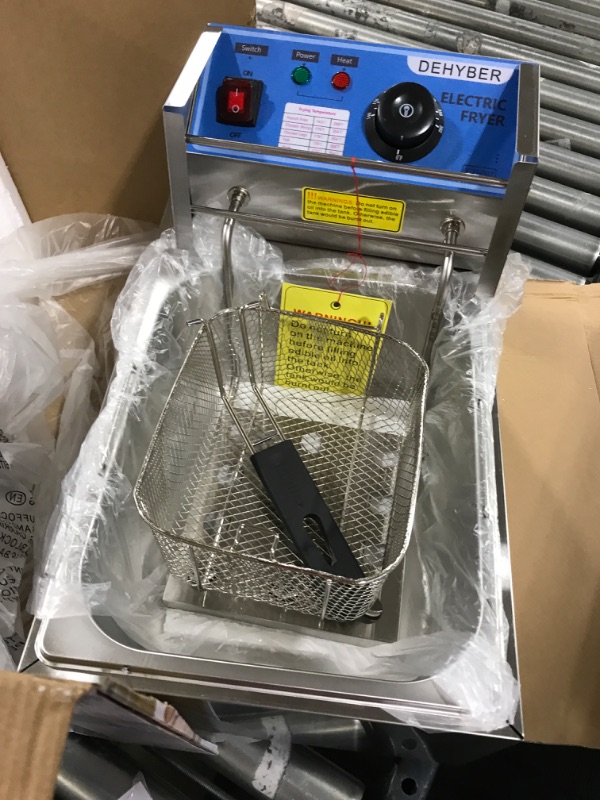 Photo 1 of Dehyber 10.6QT/10L Deep Fryer with 6.3QT Basket,1800W Countertop Electric Deep Fryers with Removable Baskets,Handle and Temperature Limiter for Commercial and Home Use
