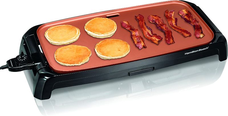 Photo 1 of Hamilton Beach Durathon Ceramic Griddle Electric with 200 square inch PTFE & PFOA Free Cooking Surface (38519R)
