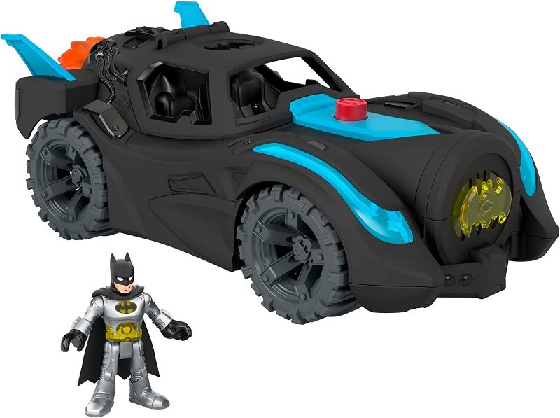 Photo 1 of Imaginext DC Super Friends Batmobile with lights and sounds, Batman toys for preschool play ages 3 years and up