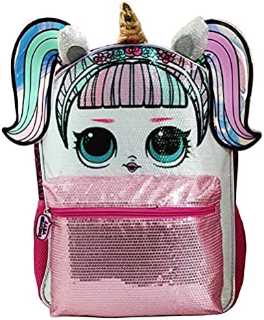 Photo 1 of LOL Large 16" Unicorn Sequin Backpack 
