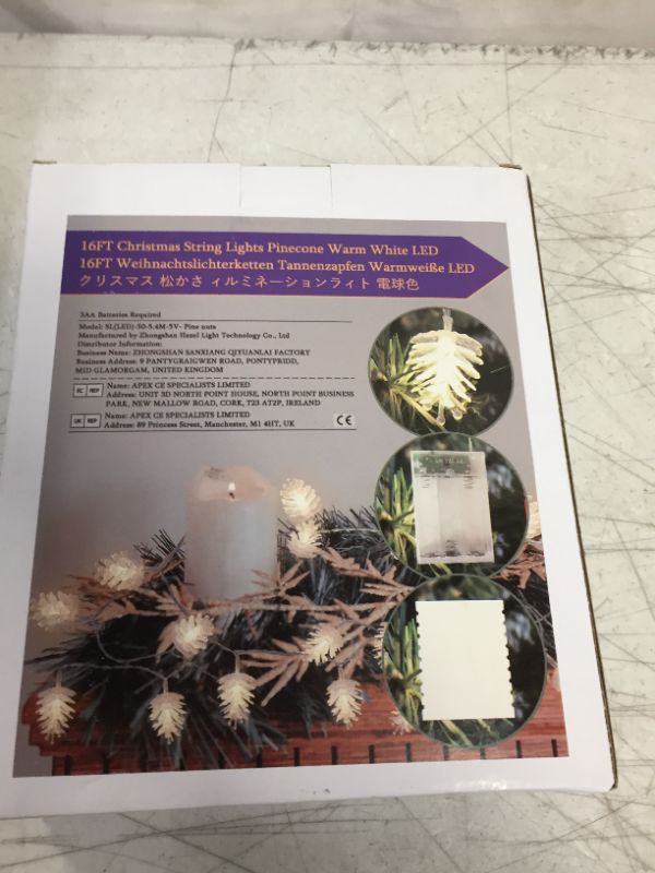 Photo 3 of Christmas Lights Christmas Indoor Decorations Pinecone String Lights with 50 Warm White LEDs Battery Operated
