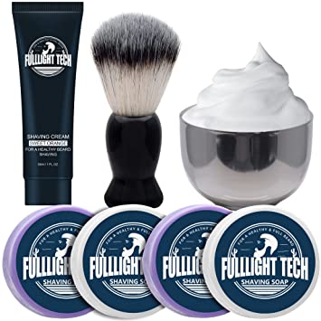 Photo 1 of 4 Packs Shaving Soap w/Shaving Bowl,Shaving Brush,Shaving Cream,Unqiue Men's Gift Set Mens Shaving Kit for Christmas Stocking Stuffers for Him Boyfriend Dad Adult Husband Birthday Valentines Day Gifts **FACTORY SEALED**
