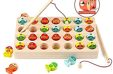 Photo 1 of Garlictoys Wooden Magnetic Fishing Game Fine Motor Skill Toy ABC Alphabet Color Sorting Puzzle ,Montessori Letters Cognition Preschool Education Gift for 3+Years Old Toddler Kid.
